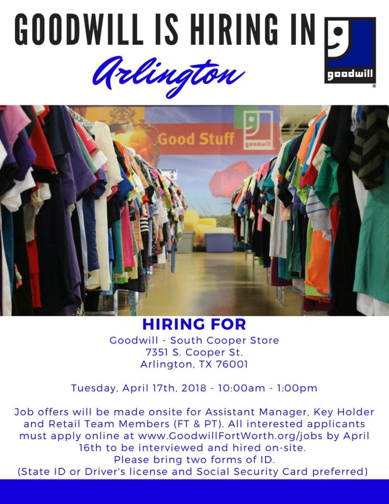 Arlington Hiring Event Goodwill North Central Texas